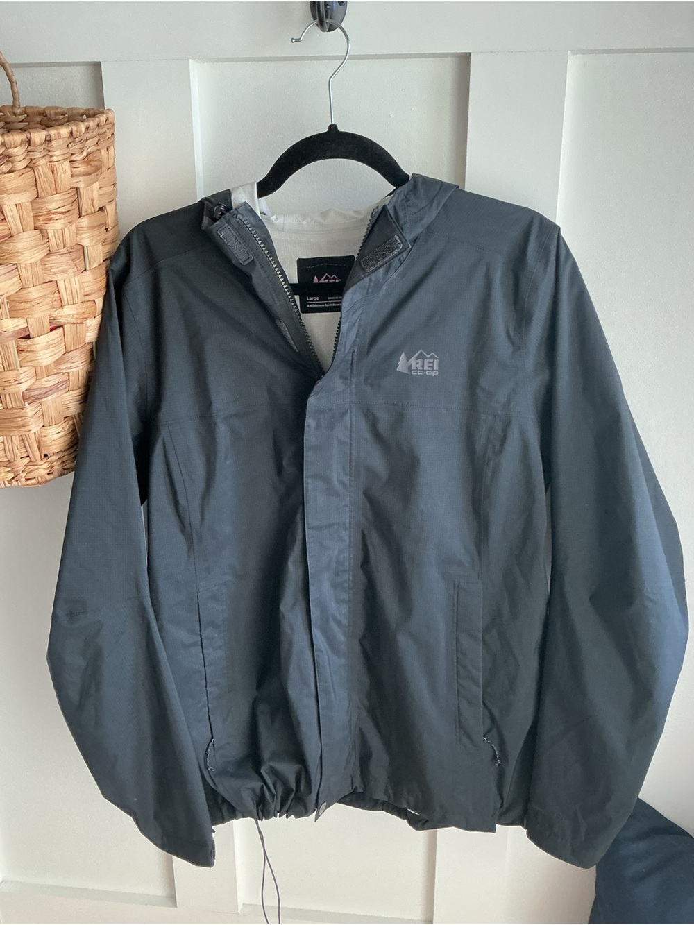 REI Men's Hooded Rain Jacket - Charcoal Gray